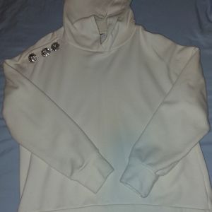 Fashion sweatshirt with rhinestones and hood. Good condition,  used